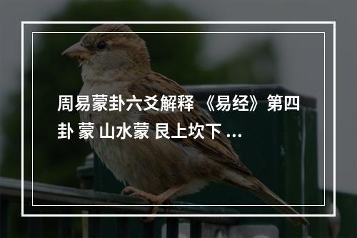 周易蒙卦六爻解释 《易经》第四卦 蒙 山水蒙 艮上坎下 初六 六五 是变爻 问爱情_百度知 ...