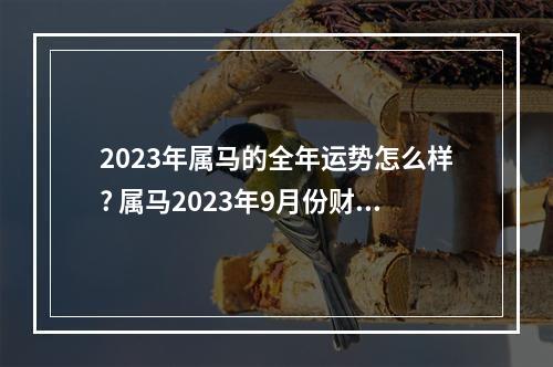 2023年属马的全年运势怎么样? 属马2023年9月份财运
