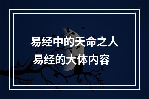 易经中的天命之人 易经的大体内容