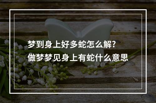 梦到身上好多蛇怎么解? 做梦梦见身上有蛇什么意思