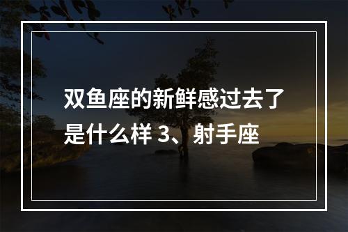 双鱼座的新鲜感过去了是什么样 3、射手座