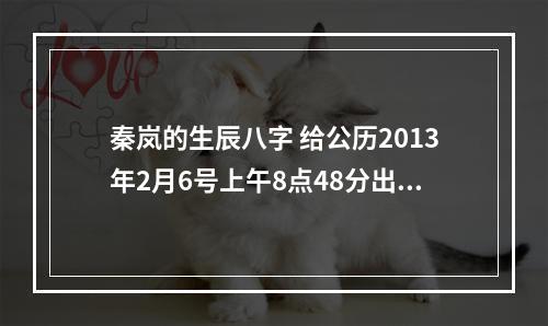 秦岚的生辰八字 给公历2013年2月6号上午8点48分出生的,爸爸姓薛的女孩取个名字。