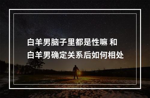 白羊男脑子里都是性嘛 和白羊男确定关系后如何相处