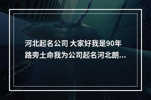 河北起名公司 大家好我是90年路旁土命我为公司起名河北朗雅滤清器公司好吗 会看的...