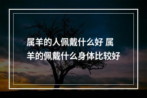 属羊的人佩戴什么好 属羊的佩戴什么身体比较好