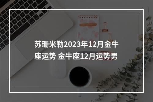 苏珊米勒2023年12月金牛座运势 金牛座12月运势男