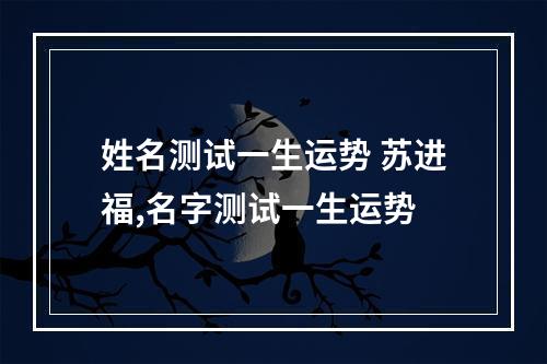 姓名测试一生运势 苏进福,名字测试一生运势