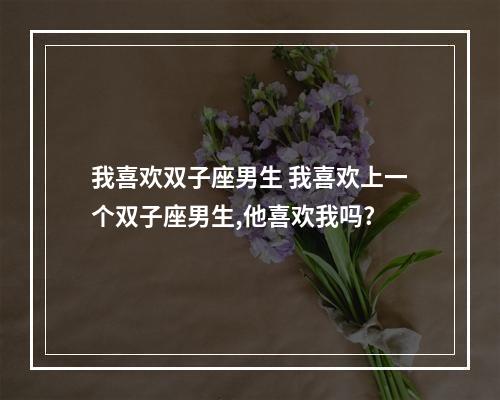 我喜欢双子座男生 我喜欢上一个双子座男生,他喜欢我吗?