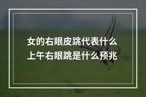 女的右眼皮跳代表什么 上午右眼跳是什么预兆