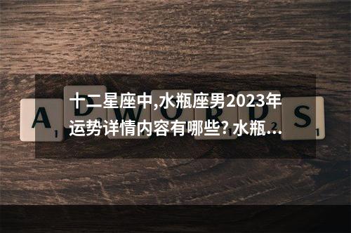 十二星座中,水瓶座男2023年运势详情内容有哪些? 水瓶座2023年11月份感情占卜