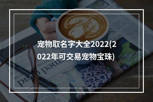 宠物取名字大全2022(2022年可交易宠物宝珠)