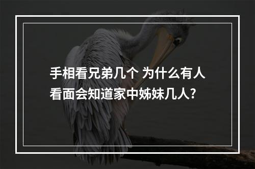 手相看兄弟几个 为什么有人看面会知道家中姊妹几人?