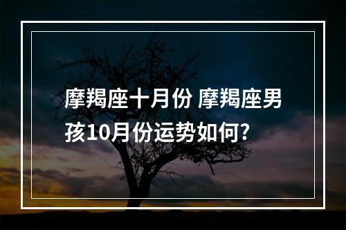 摩羯座十月份 摩羯座男孩10月份运势如何?
