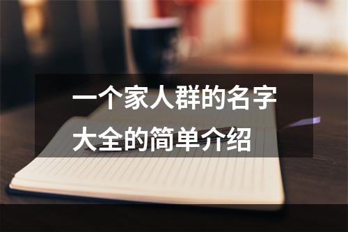一个家人群的名字大全的简单介绍