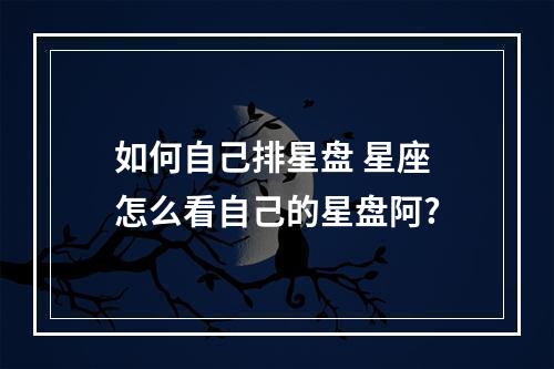 如何自己排星盘 星座 怎么看自己的星盘阿?