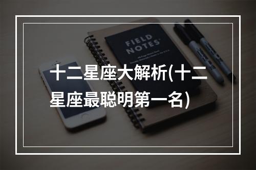 十二星座大解析(十二星座最聪明第一名)