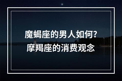 魔蝎座的男人如何? 摩羯座的消费观念