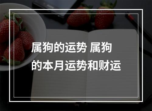 属狗的运势 属狗的本月运势和财运