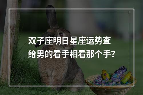 双子座明日星座运势查 给男的看手相看那个手？