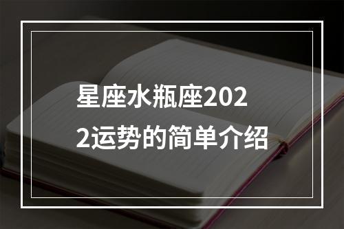 星座水瓶座2022运势的简单介绍