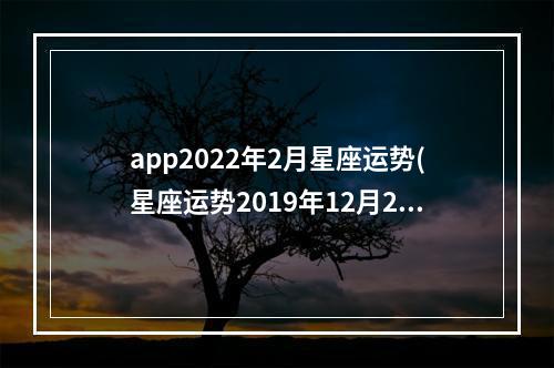 app2022年2月星座运势(星座运势2019年12月23日)