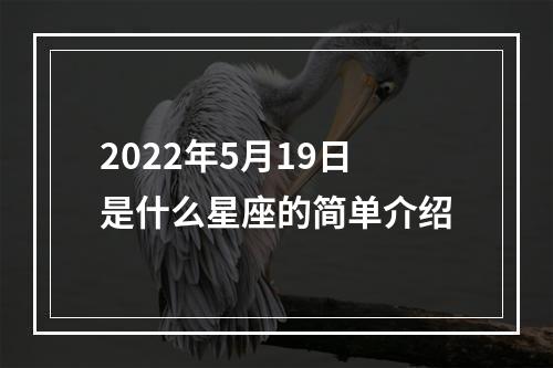 2022年5月19日是什么星座的简单介绍