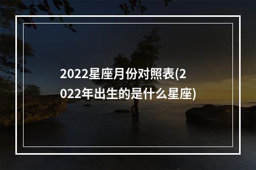 2022星座月份对照表(2022年出生的是什么星座)
