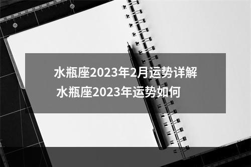 水瓶座2023年2月运势详解 水瓶座2023年运势如何