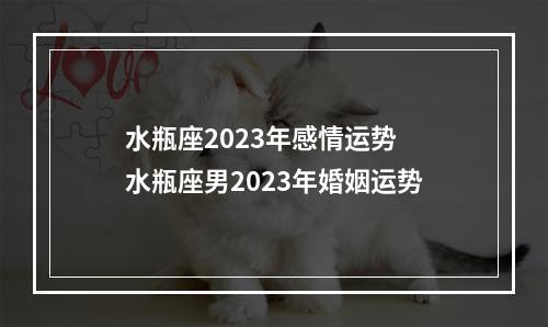 水瓶座2023年感情运势 水瓶座男2023年婚姻运势