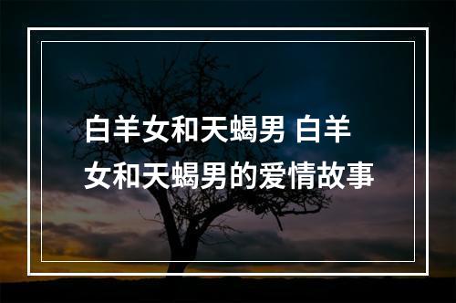 白羊女和天蝎男 白羊女和天蝎男的爱情故事