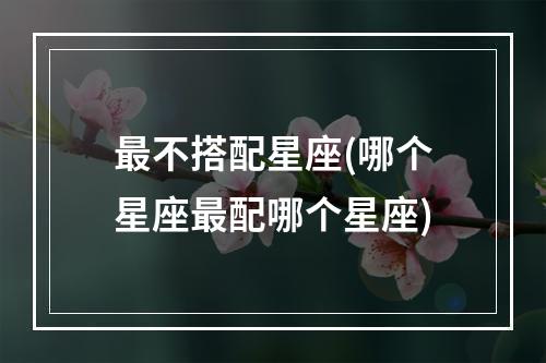 最不搭配星座(哪个星座最配哪个星座)