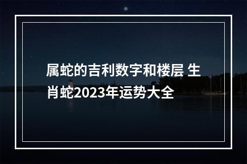 属蛇的吉利数字和楼层 生肖蛇2023年运势大全