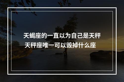 天蝎座的一直以为自己是天秤 天秤座唯一可以毁掉什么座