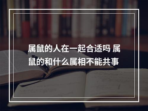属鼠的人在一起合适吗 属鼠的和什么属相不能共事