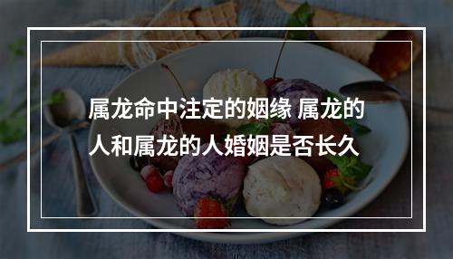 属龙命中注定的姻缘 属龙的人和属龙的人婚姻是否长久