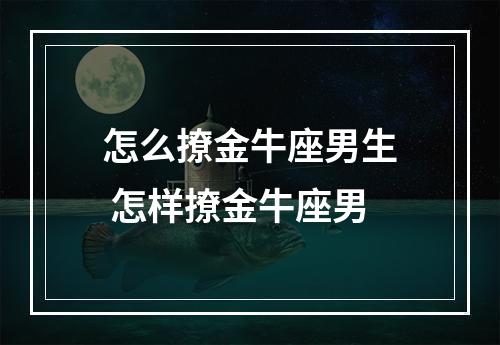 怎么撩金牛座男生 怎样撩金牛座男