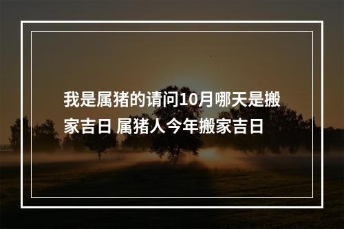 我是属猪的请问10月哪天是搬家吉日 属猪人今年搬家吉日