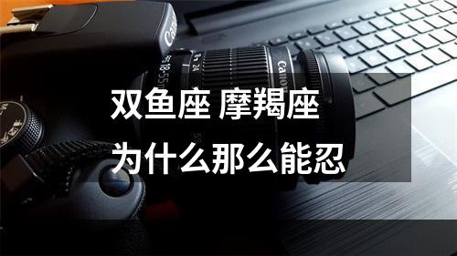 双鱼座 摩羯座为什么那么能忍