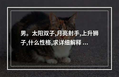 男。太阳双子,月亮射手,上升狮子,什么性格,求详细解释 太阳狮子月亮双子上升射手