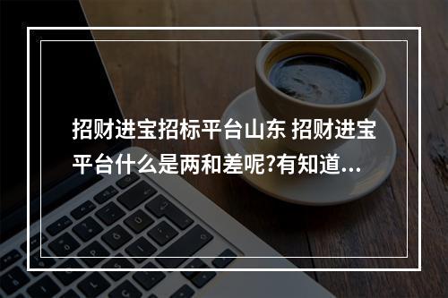 招财进宝招标平台山东 招财进宝平台什么是两和差呢?有知道的吗