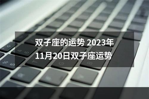 双子座的运势 2023年11月20日双子座运势