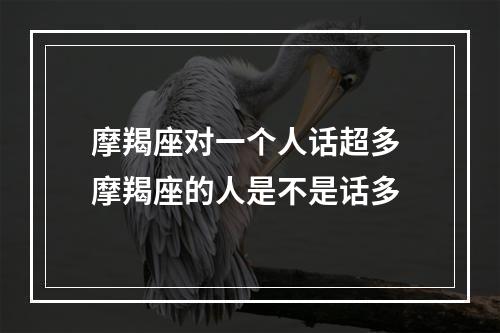 摩羯座对一个人话超多 摩羯座的人是不是话多