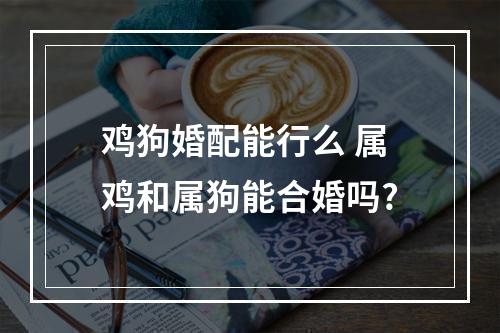 鸡狗婚配能行么 属鸡和属狗能合婚吗?