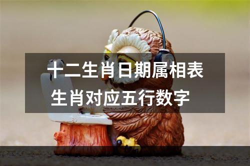 十二生肖日期属相表 生肖对应五行数字