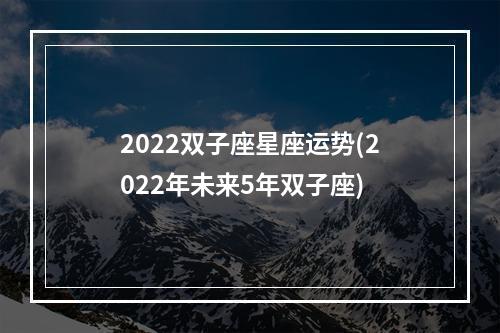 2022双子座星座运势(2022年未来5年双子座)