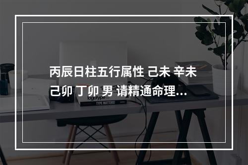 丙辰日柱五行属性 己未 辛未 己卯 丁卯 男 请精通命理的帮我排盘看看,我的事业,婚姻,财...