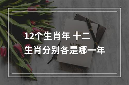12个生肖年 十二生肖分别各是哪一年