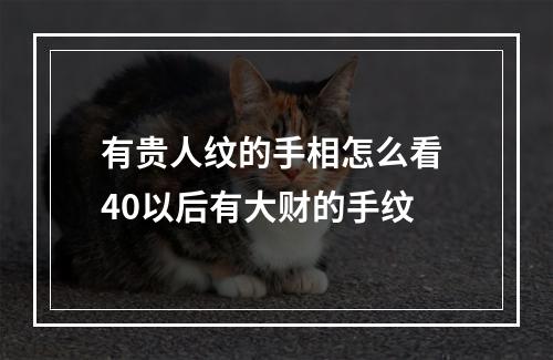 有贵人纹的手相怎么看 40以后有大财的手纹