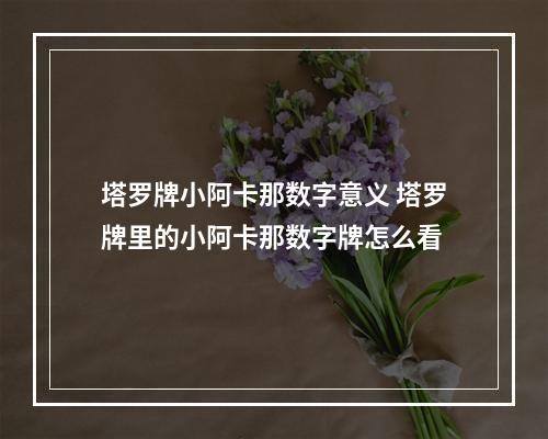 塔罗牌小阿卡那数字意义 塔罗牌里的小阿卡那数字牌怎么看