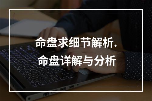 命盘求细节解析. 命盘详解与分析